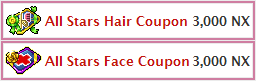 Cash Shop Event - All Stars Hair and Face Coupons